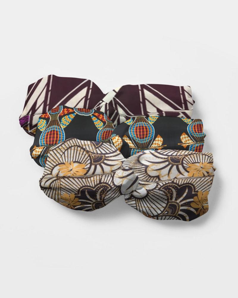 Black Gold African Print Twist Knot Headband Set YaYa+Rule