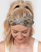 Load image into Gallery viewer, Black Gold African Print Twist Knot Headband Set YaYa+Rule