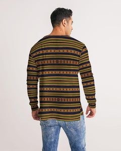 Black Kente African Print Men's Long Sleeve Tee YaYa+Rule