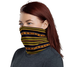 Load image into Gallery viewer, Black Kente African Print Neck Gaiter YaYa+Rule