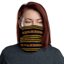 Load image into Gallery viewer, Black Kente African Print Neck Gaiter YaYa+Rule