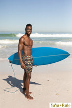 Load image into Gallery viewer, Black Multi Color African print Men&#39;s Swim Trunk YaYa+Rule