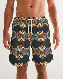 Black Multi Color African print Men's Swim Trunk YaYa+Rule