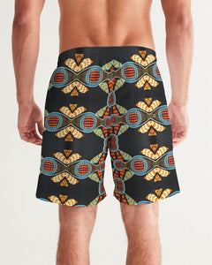 Black Multi Color African print Men's Swim Trunk YaYa+Rule