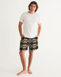 Black Multi Color African print Men's Swim Trunk YaYa+Rule