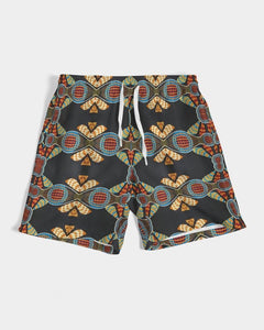 Black Multi Color African print Men's Swim Trunk YaYa+Rule