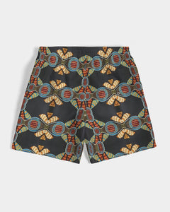 Black Multi Color African print Men's Swim Trunk YaYa+Rule