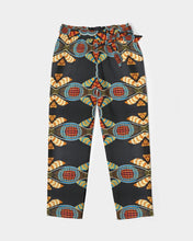 Load image into Gallery viewer, Black Multi Color African print Women&#39;s Belted Tapered Pants YaYa+Rule