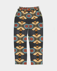 Black Multi Color African print Women's Belted Tapered Pants YaYa+Rule