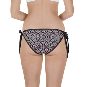 Black Purple Feather African Print Bikini Bottom YaYa+Rule