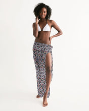 Load image into Gallery viewer, Black Purple Feather African Print Swim Cover Up YaYa+Rule