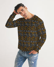 Load image into Gallery viewer, Black Yellow Bogolan African Print Men&#39;s Long Sleeve Tee YaYa+Rule