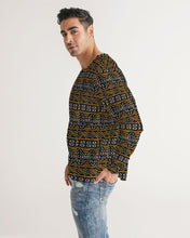 Load image into Gallery viewer, Black Yellow Bogolan African Print Men&#39;s Long Sleeve Tee YaYa+Rule