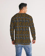 Load image into Gallery viewer, Black Yellow Bogolan African Print Men&#39;s Long Sleeve Tee YaYa+Rule