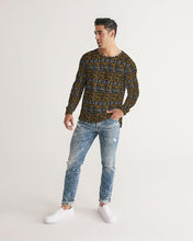 Load image into Gallery viewer, Black Yellow Bogolan African Print Men&#39;s Long Sleeve Tee YaYa+Rule