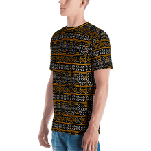 Load image into Gallery viewer, Black Yellow Bogolan African Print Men&#39;s T-shirt YaYa+Rule