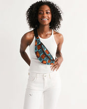 Load image into Gallery viewer, Blue Orange Adinkra African print Crossbody Sling Bag YaYa+Rule