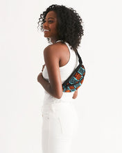 Load image into Gallery viewer, Blue Orange Adinkra African print Crossbody Sling Bag YaYa+Rule