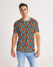 Load image into Gallery viewer, Blue-Orange-Adinkra-print Men&#39;s Tee YaYa+Rule