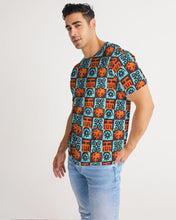 Load image into Gallery viewer, Blue-Orange-Adinkra-print Men&#39;s Tee YaYa+Rule