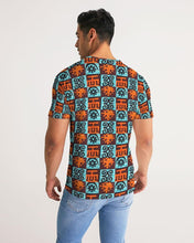 Load image into Gallery viewer, Blue-Orange-Adinkra-print Men&#39;s Tee YaYa+Rule