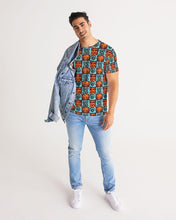 Load image into Gallery viewer, Blue-Orange-Adinkra-print Men&#39;s Tee YaYa+Rule