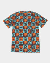 Load image into Gallery viewer, Blue-Orange-Adinkra-print Men&#39;s Tee YaYa+Rule