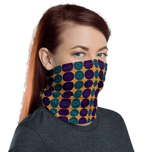 Blue Purple African Print Neck Gaiter YaYa+Rule