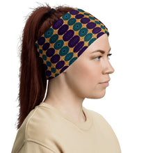 Load image into Gallery viewer, Blue Purple African Print Neck Gaiter YaYa+Rule