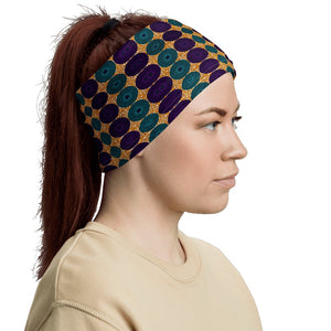 Blue Purple African Print Neck Gaiter YaYa+Rule