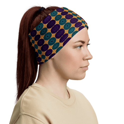 Blue Purple African Print Neck Gaiter YaYa+Rule