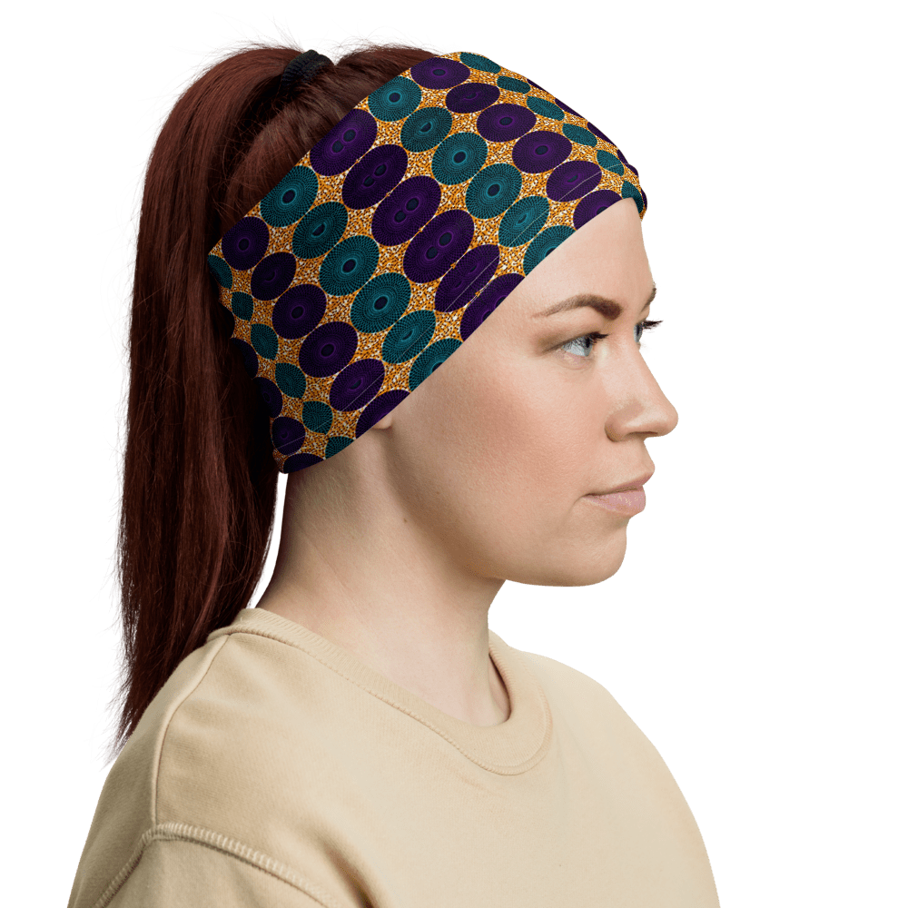 Blue Purple African Print Neck Gaiter YaYa+Rule