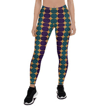 Load image into Gallery viewer, Blue Purple Circle African Print Leggings YaYa+Rule