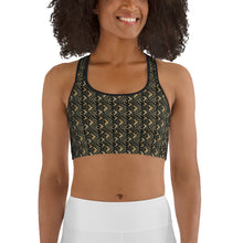 Load image into Gallery viewer, Brown Bogolan African Print Sports bra YaYa+Rule