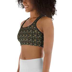 Brown Bogolan African Print Sports bra YaYa+Rule