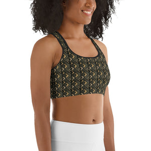 Brown Bogolan African Print Sports bra YaYa+Rule