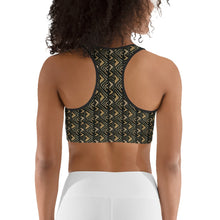 Load image into Gallery viewer, Brown Bogolan African Print Sports bra YaYa+Rule