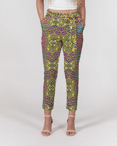 Fun African Print Women's Belted Tapered Pants YaYa+Rule