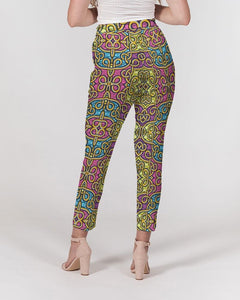 Fun African Print Women's Belted Tapered Pants YaYa+Rule