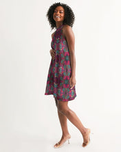Load image into Gallery viewer, Fuschia African African Print Women's Halter Dress YaYa+Rule