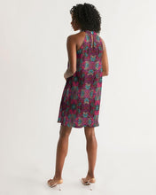 Load image into Gallery viewer, Fuschia African African Print Women's Halter Dress YaYa+Rule