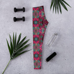Fuschia African Print Leggings YaYa+Rule