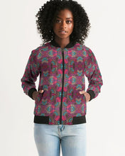 Load image into Gallery viewer, Fuschia African-print Women&#39;s Bomber Jacket YaYa+Rule