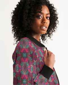 Fuschia African-print Women's Bomber Jacket YaYa+Rule