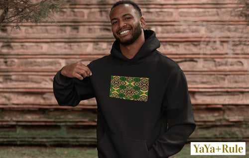 Green African Print Unisex Hoodie YaYa+Rule