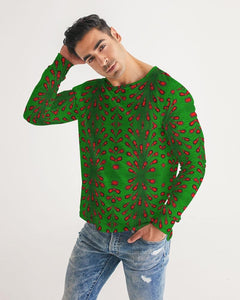 Green Red African Print Men's Long Sleeve Tee YaYa+Rule