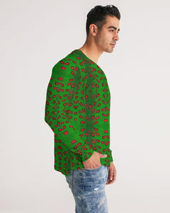 Green Red African Print Men's Long Sleeve Tee YaYa+Rule