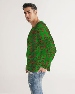 Green Red African Print Men's Long Sleeve Tee YaYa+Rule