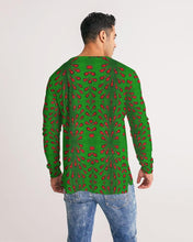 Load image into Gallery viewer, Green Red African Print Men&#39;s Long Sleeve Tee YaYa+Rule