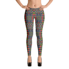 Load image into Gallery viewer, Green Red Bogolan African print Leggings YaYa+Rule